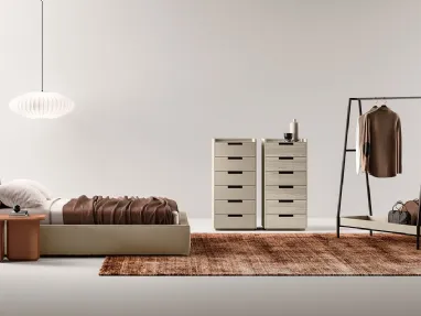 Letto Dalia in ecopelle con box contenitore di Cinquepuntozero