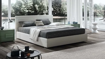 Letto moderno in tessuto City di Cinquepuntozero