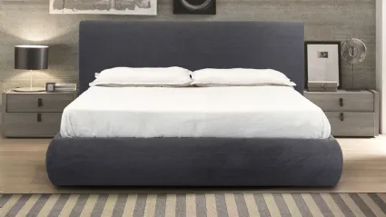 Letto Foam LT in tessuto con testiera e contenitore di Nicoletti Home