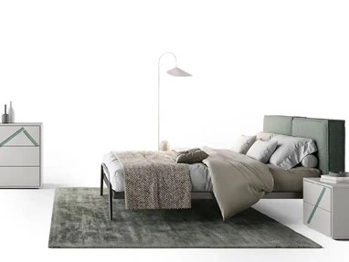 Letto Leg L11 con testiera imbottita di Moretti Compact Giorno Notte