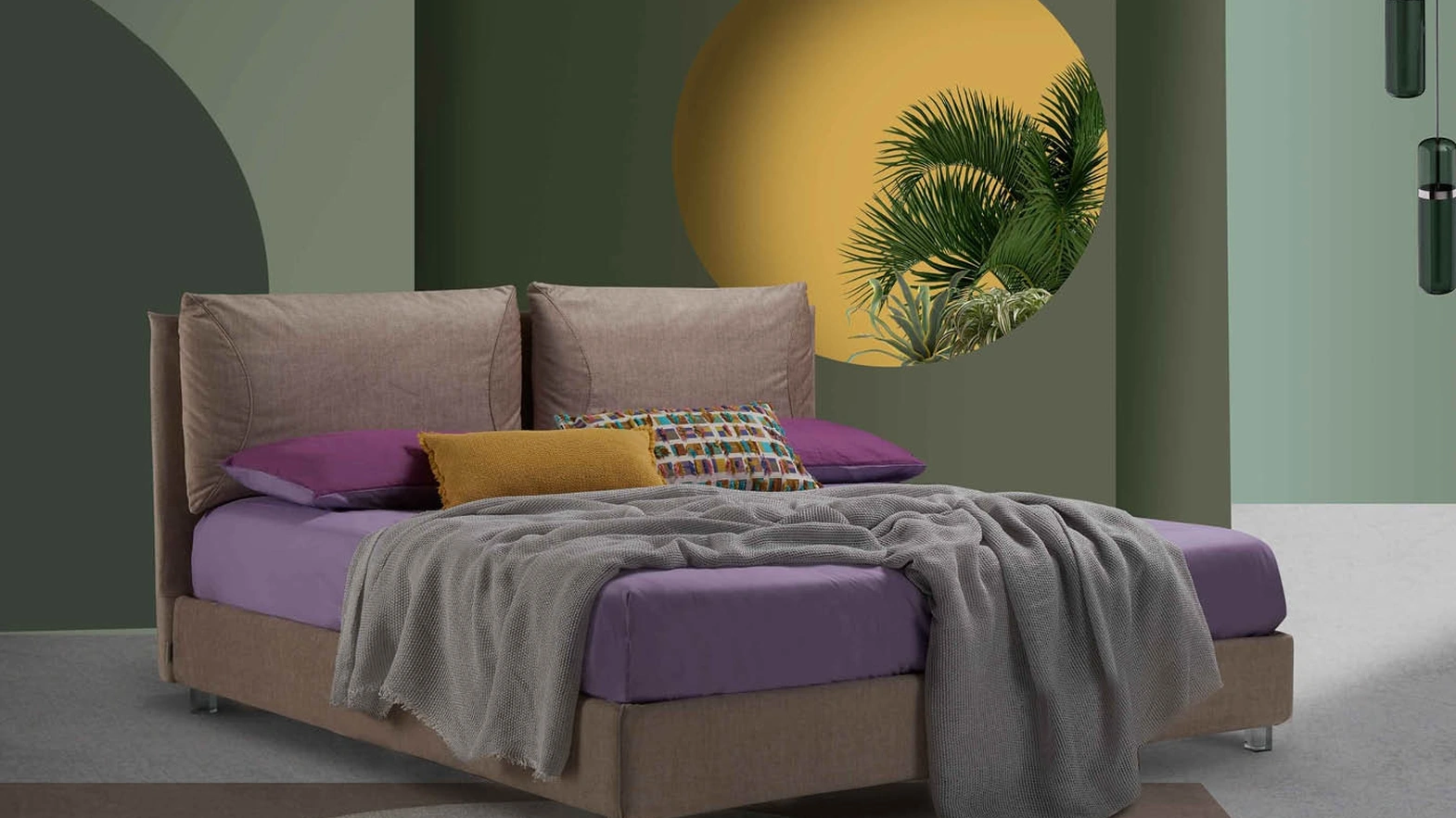 Letto in tessuto con testiera Alisha di Lettissimi