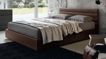 Letto in tessuto con testiera Line di Cinquepuntozero