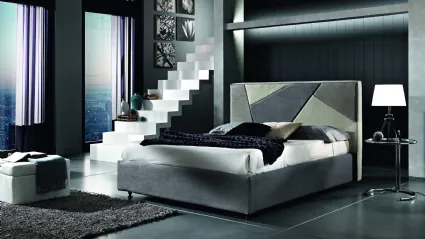 Letto in tessuto con testiera trapuntata Loft di MaxHome