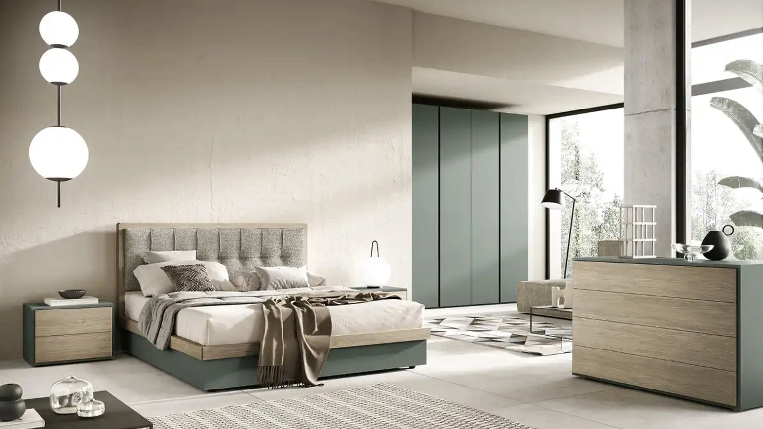 Letto Molding Pad C14 con box contenitore di Moretti Compact Giorno Notte