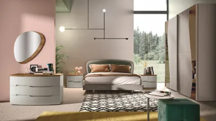 Letto Nuvola testiera con Cuscino imbottito e struttura Rovere Visone di Corso 11