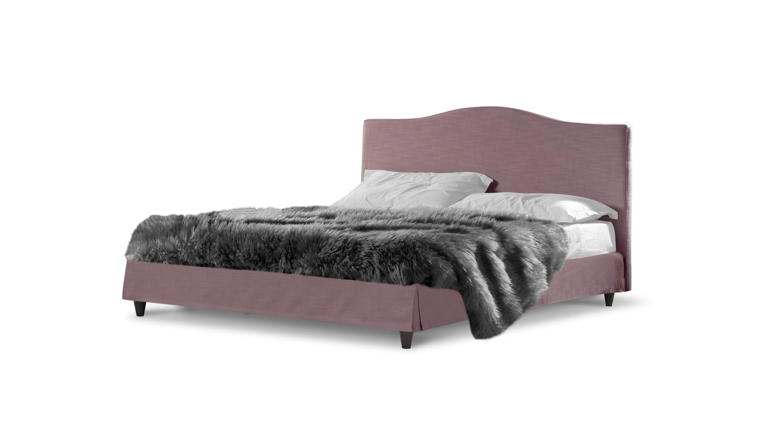 Letto in tessuto con testiera sagomata Pisa di Salvetti