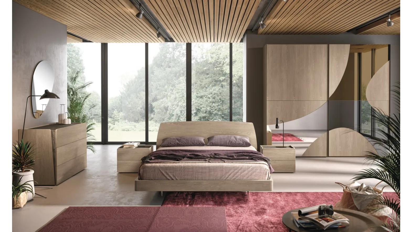 Letto Sipario materia Rovere Natura per testata e ring non imbottito di Corso 11