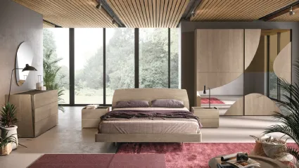 Letto Sipario materia Rovere Natura per testata e ring non imbottito di Corso 11