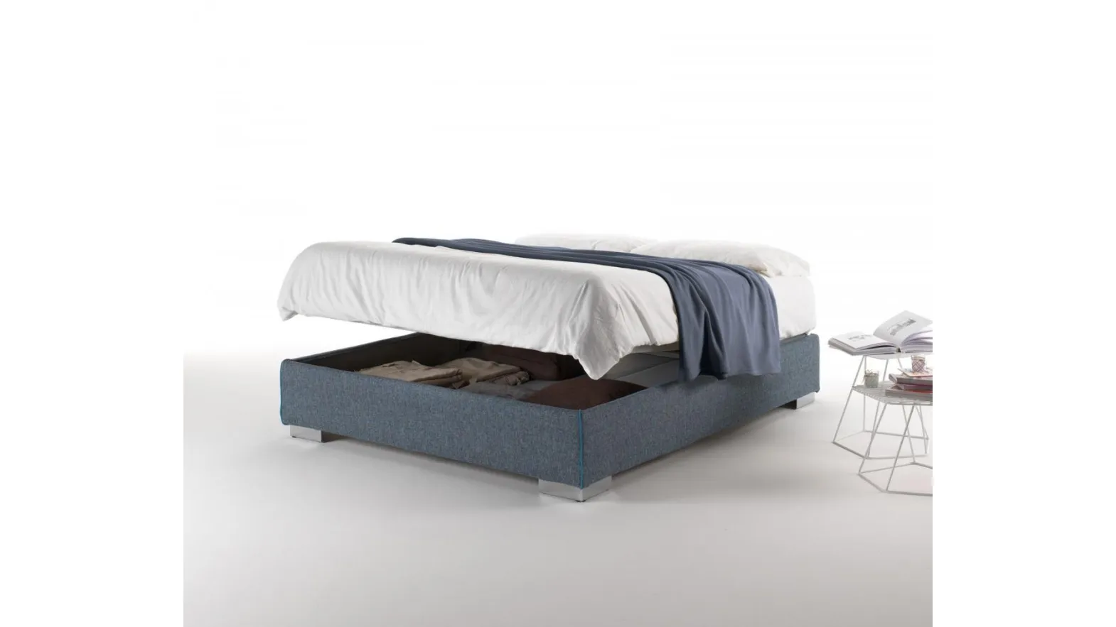 Letto in tessuto Sommier con box contenitore di Salvetti