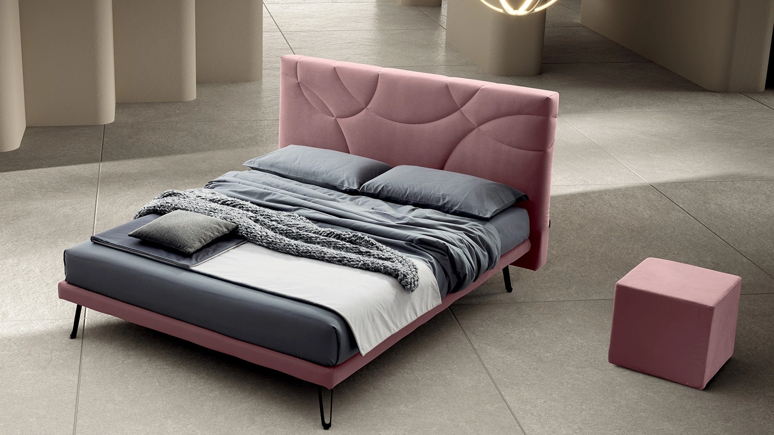 Letto matrimoniale in tessuto Monica di Stilfar Italia