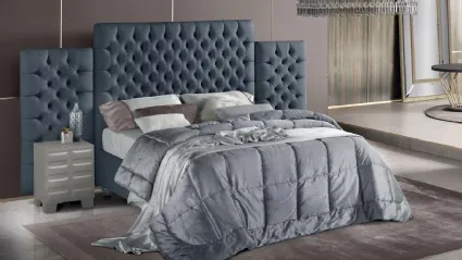 Letto in pelle con testiera imponente Tosca di Stilfar Italia
