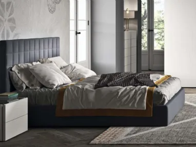 Letto imbottito moderno con testiera trapuntata Time di Cinquepuntozero
