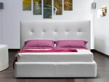 Letto Wall in pelle con testiera trapuntata di Nicoletti Home