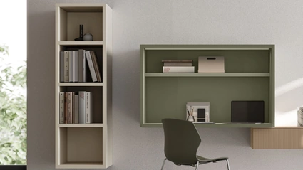 Libreria sospesa in laccato opaco Kubo di Clever