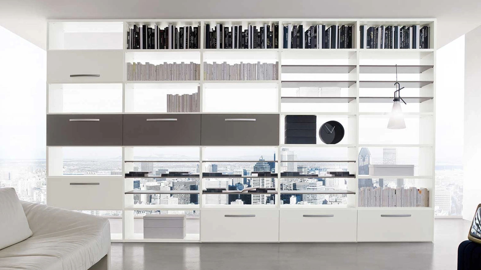 Libreria bifacciale Start in laccato di Clever