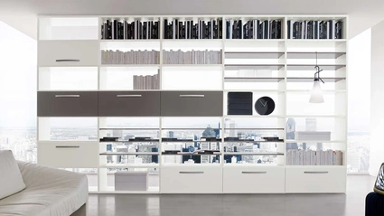 Libreria bifacciale Start in laccato di Clever