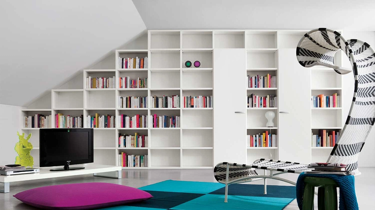 Libreria in laccato opaco Start Parete di Clever