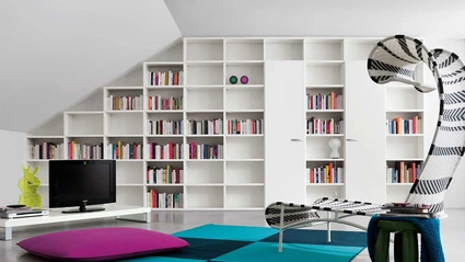Libreria in laccato opaco Start Parete di Clever