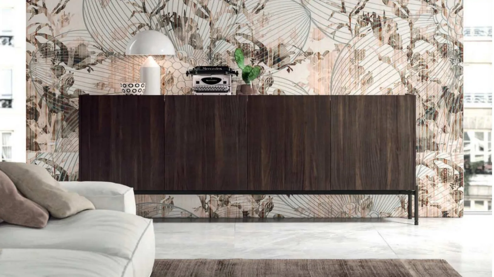 Madia moderna BK06-2 in rovere termotrattato di Cinquepuntozero