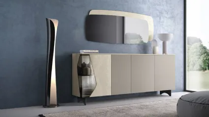 Madia Composizione G322M 02 in materico con inserto in vetro di Corso 11