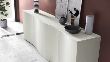 Madia Composizione G323M 01 in materico effetto legno con ante ondulate di Corso 11