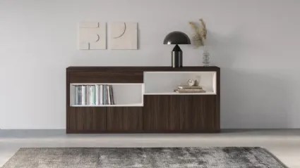 Madia MD 9589T in nobilitato Teak e Bianco di Giessegi