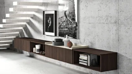 Mobile sospeso in materico rovere termotrattato BK08|2 di Cinquepuntozero