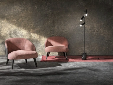 Poltroncina in tessuto imbottito Donder di Samoa