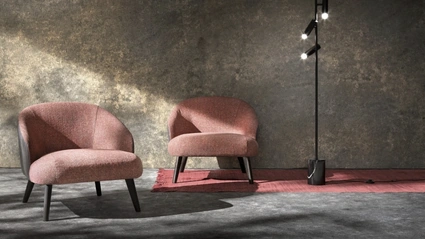 Poltroncina in tessuto imbottito Donder di Samoa