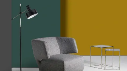 Poltroncina in tessuto con telaio di metallo indistruttibile Drive di Excò