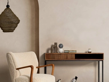 Poltroncina in tessuto e legno Moritz di Bizzotto
