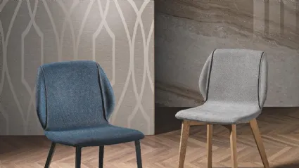 Sedia in tessuto con base in legno Dandy Bordino di MaxHome