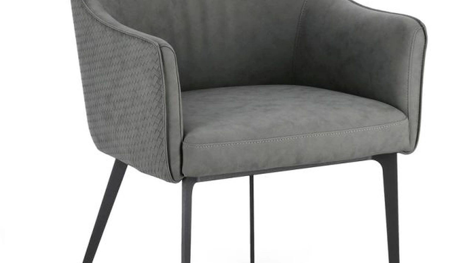 Sedia Russell in ecopelle Grigio Scuro di Bizzotto