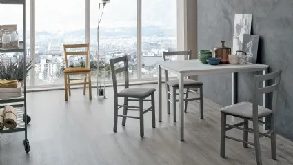 Sedia Salvador con struttura in legno verniciato e seduta in morbida microfibra effetto velluto di Target Point