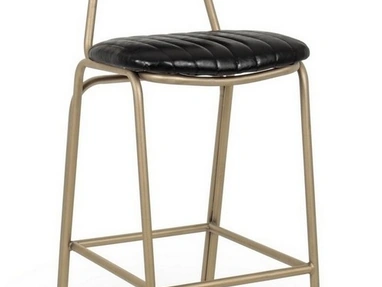 Sgabello Addy in ecopelle nero di Bizzotto
