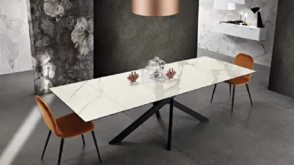 Tavolo Blair 1 in metallo e piano in marmo di MaxHome