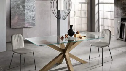 Tavolo Dom in vetro e legno di MaxHome
