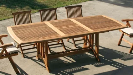 Tavolo allungabile Amalfi in massello di teak indonesiano di La Seggiola