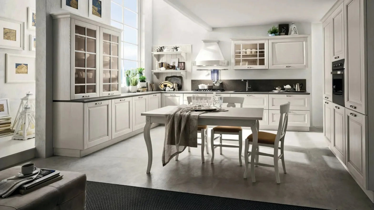Cucina Classica angolare in legno laccato Bolgheri 04 di Stosa