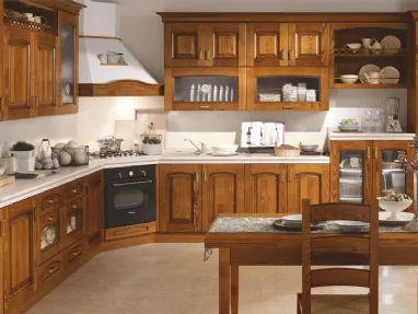 Cucina Classica Elena Composizione 04 in Castagno Chiaro di Mobilturi
