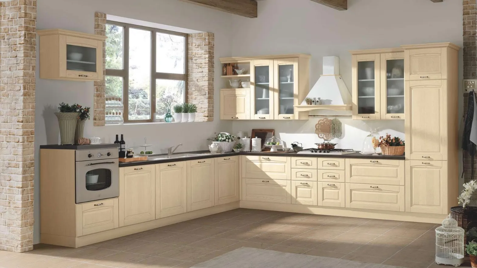 Cucina Classica Bea in legno laccato Corda di Net Cucine