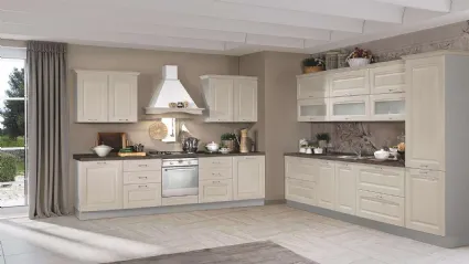 Cucina Classica lineare Bea in legno laccato Tortora di Net Cucine