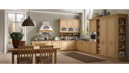 Cucina Classica ad angolo Olimpia in rovere naturale di Mobilturi