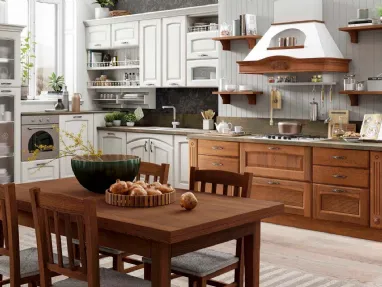 Cucina Classica Olimpia in Noce e Perla Bianco di Mobilturi