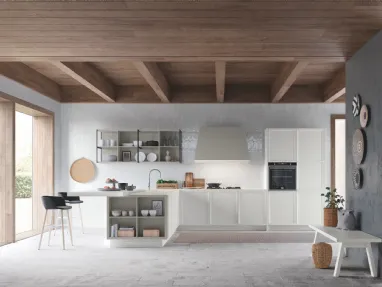 Cucina Classica Tosca v3 in Frassino laccato Bianco Alba di Stosa