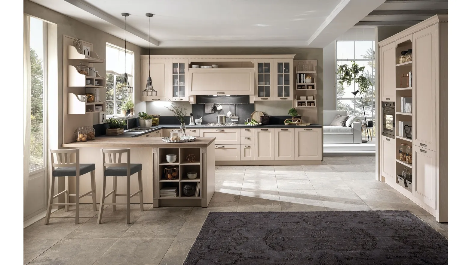 Cucina Classica Virginia Soft Beauty in Cipria opaco di Stosa