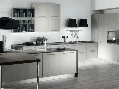 Cucina Moderna Brio in Frassino Grigio di Mobilturi