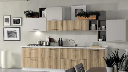 Cucina Moderna Cloe 08 Rovere Miele e Sabbia Opaco di Net Cucine