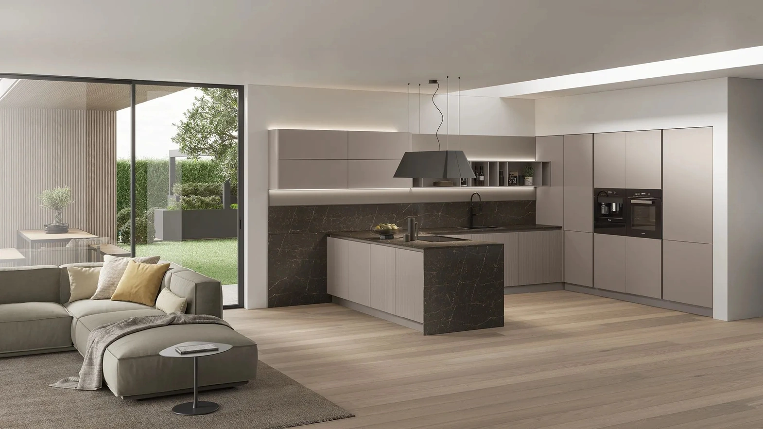 Cucina Moderna con penisola Color Trend 03 di Stosa