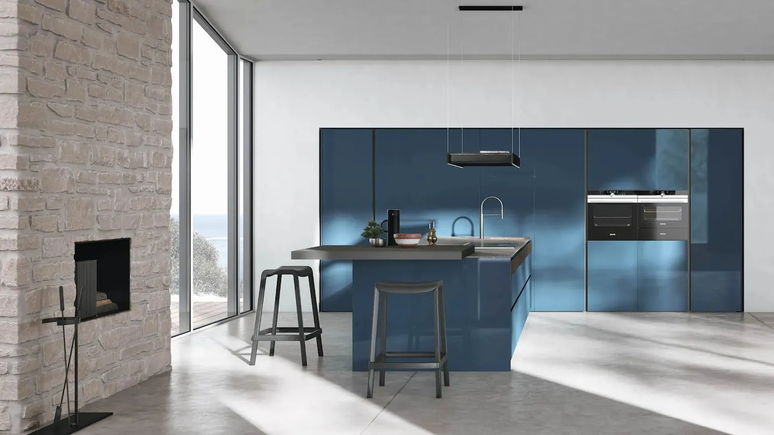 Cucina Moderna con penisola Color Trend 06 di Stosa